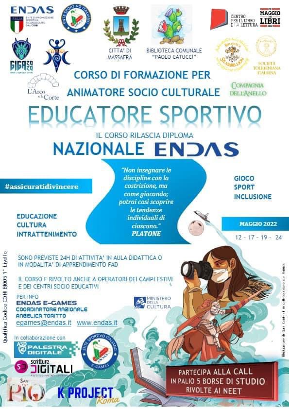 Corso di formazione per ANIMATORE SOCIO CULTURALE ED EDUCATORE SPORTIVO. Laboratorio di GAMING